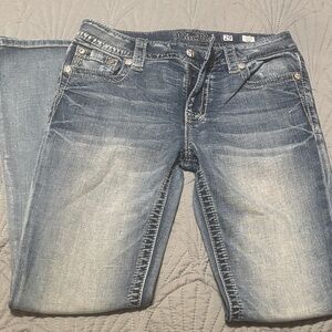 Miss Me Women's Faded Blue Straight Leg Jeans